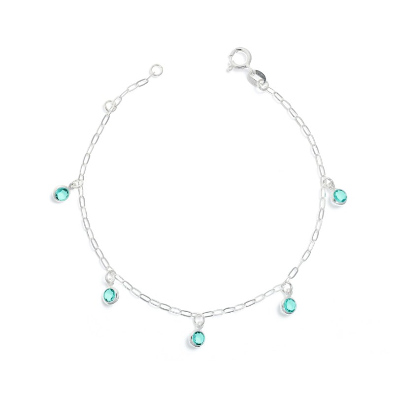 Pulseira de prata com pontos de luz