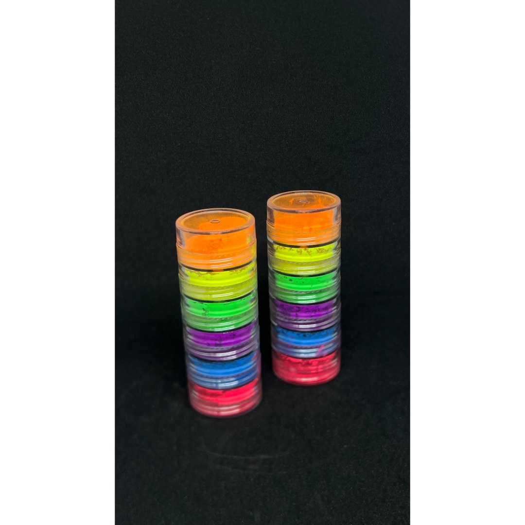Torre de Pigmentos Neon em Pó (Kit com 6 Cores)