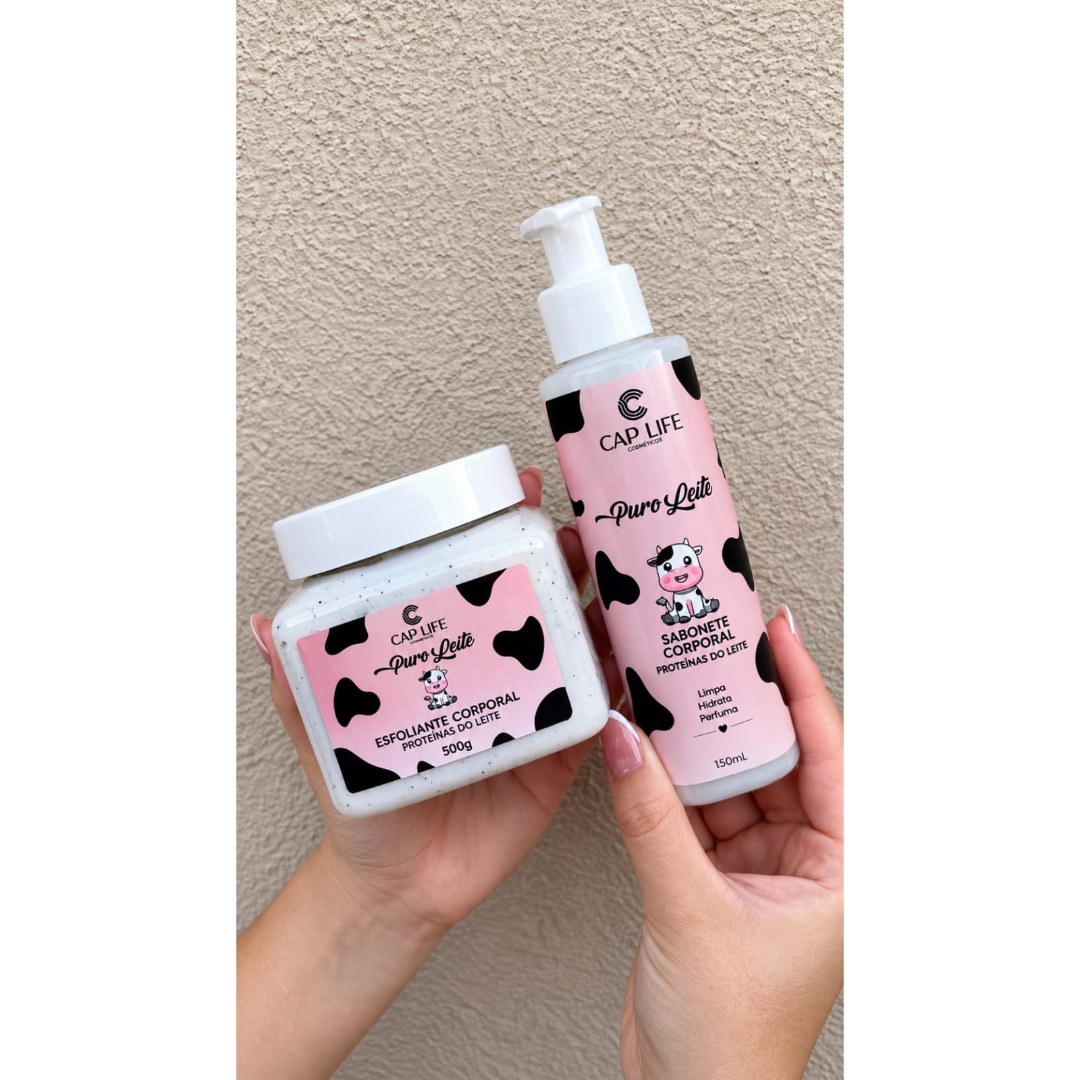 Kit Corporal Puro Leite (Esfoliante 500g e Sabonete Corporal 150ml) - Cap Life Cosméticos