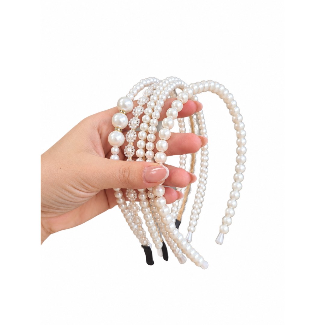 Tiara de Cabelo - Pérolas Brancas (Unidade)