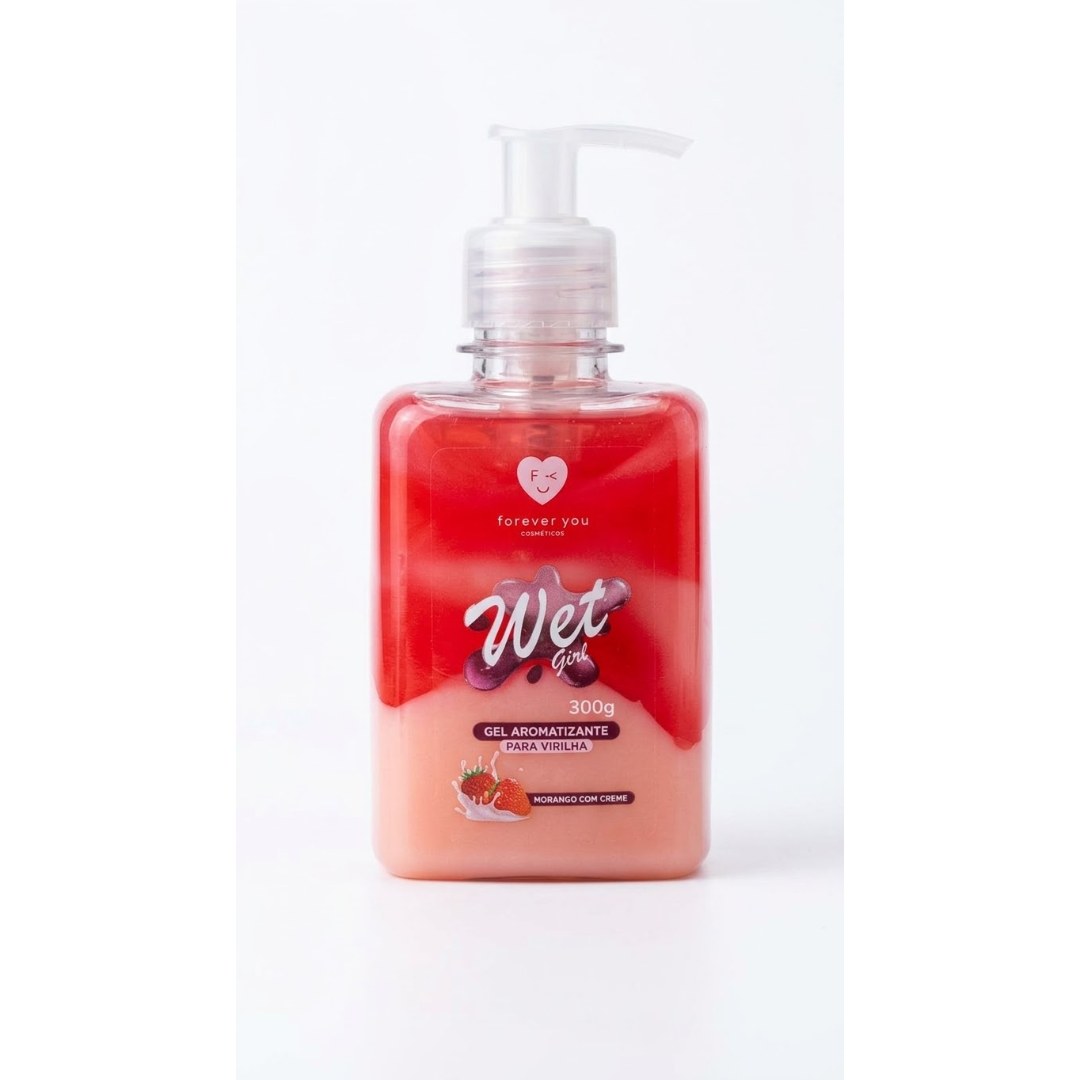 Gel Aromatizante Beijável Wet Girl - Morango com Creme (300g)