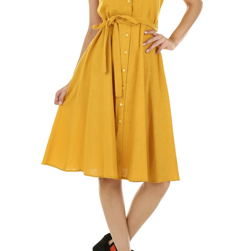 Vestido chemise com faixa