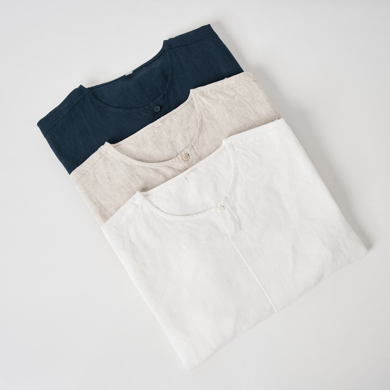 Camiseta henley de linho